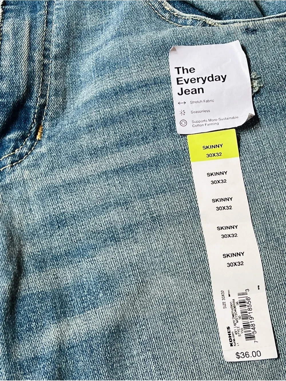 Sonoma “Everyday Jeans” Discontinued y2k Skinny Fit Light Wash Distressed; 30x32